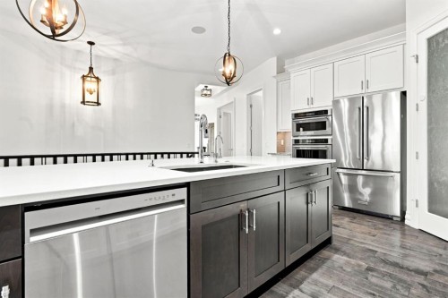 117 Spring Water Close, Heritage Pointe, AB - Indoor Photo Showing Kitchen With Upgraded Kitchen