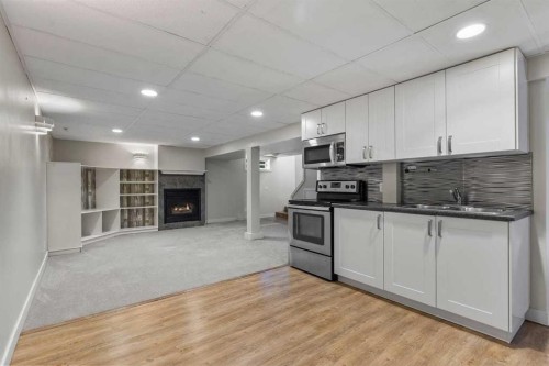 127 Fredson Drive Se, Calgary, AB - Indoor Photo Showing Kitchen With Double Sink
