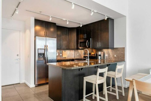 3202-210 15 Avenue Se, Calgary, AB - Indoor Photo Showing Kitchen With Stainless Steel Kitchen With Upgraded Kitchen