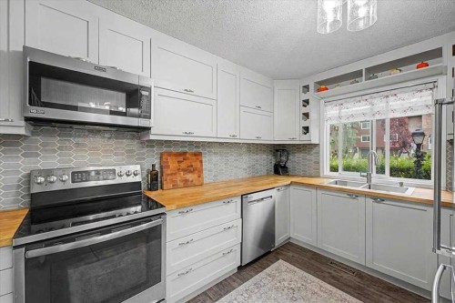 114-210 86 Avenue Se, Calgary, AB - Indoor Photo Showing Kitchen With Stainless Steel Kitchen With Double Sink