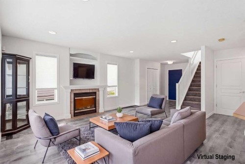 235 Arbour Stone Place Nw, Calgary, AB - Indoor Photo Showing Living Room With Fireplace
