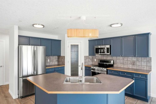 235 Arbour Stone Place Nw, Calgary, AB - Indoor Photo Showing Kitchen With Stainless Steel Kitchen With Double Sink