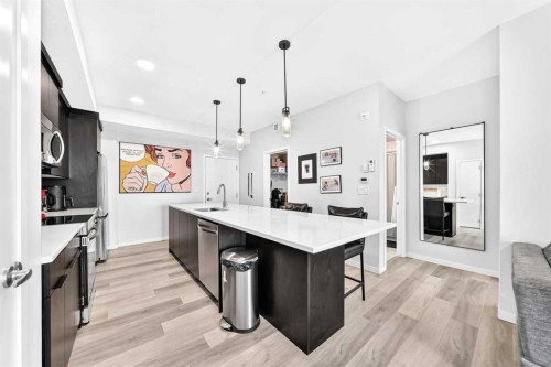 2308-220 Seton Grove Se, Calgary, AB - Indoor Photo Showing Kitchen With Upgraded Kitchen
