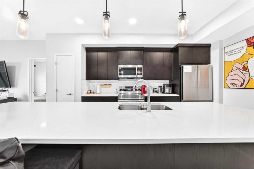 2308-220 Seton Grove Se, Calgary, AB - Indoor Photo Showing Kitchen With Double Sink With Upgraded Kitchen