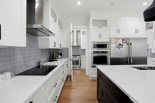 166 Kinniburgh Crescent, Chestermere, AB - Indoor Photo Showing Kitchen With Stainless Steel Kitchen With Double Sink With Upgraded Kitchen