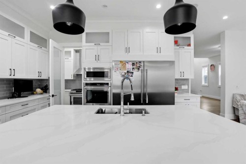 166 Kinniburgh Crescent, Chestermere, AB - Indoor Photo Showing Kitchen With Stainless Steel Kitchen With Double Sink