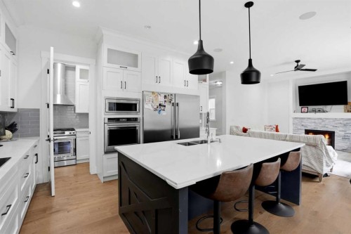 166 Kinniburgh Crescent, Chestermere, AB - Indoor Photo Showing Kitchen With Stainless Steel Kitchen With Double Sink With Upgraded Kitchen