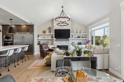 13 Sunvalley View, Cochrane, AB - Indoor With Fireplace