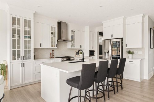 1129 Cranbrook Gardens Se, Calgary, AB - Indoor Photo Showing Kitchen With Stainless Steel Kitchen With Upgraded Kitchen