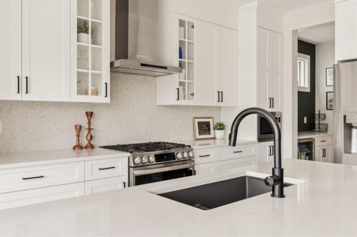 1129 Cranbrook Gardens Se, Calgary, AB - Indoor Photo Showing Kitchen With Upgraded Kitchen