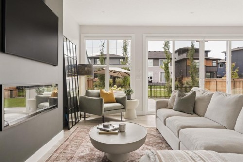 1129 Cranbrook Gardens Se, Calgary, AB - Indoor Photo Showing Living Room