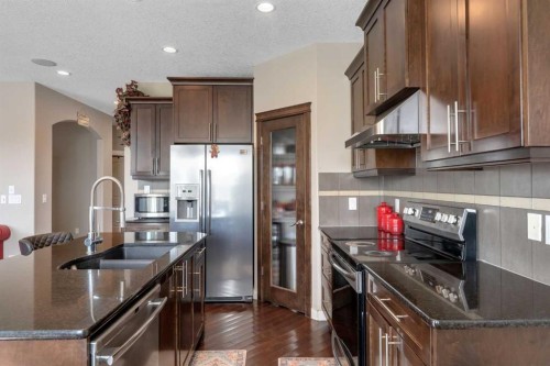 130 Brightonwoods Grove Se, Calgary, AB - Indoor Photo Showing Kitchen With Double Sink With Upgraded Kitchen