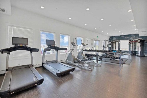 2101-76 Cornerstone Passage Ne, Calgary, AB - Indoor Photo Showing Gym Room
