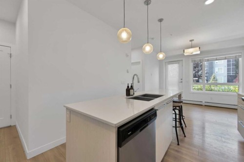 2101-76 Cornerstone Passage Ne, Calgary, AB - Indoor Photo Showing Kitchen With Double Sink With Upgraded Kitchen