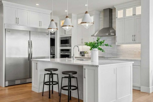 244 Sandpiper Boulevard, Chestermere, AB - Indoor Photo Showing Kitchen With Upgraded Kitchen