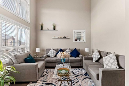130 Silverado Plains Park Sw, Calgary, AB - Indoor Photo Showing Living Room