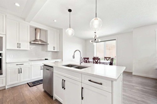 170 Chelsea Road, Chestermere, AB - Indoor Photo Showing Kitchen With Double Sink With Upgraded Kitchen