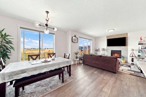 170 Chelsea Road, Chestermere, AB - Indoor Photo Showing Living Room With Fireplace