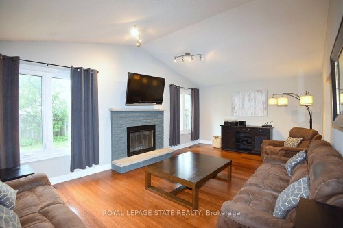 75 Josephine Drive, Hamilton, ON - Indoor Photo Showing Living Room With Fireplace